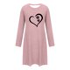 thumbnail image 4 of HongQid Women's Sleepshirt Dress Comfortable Nightshirt Nightgown Long Sleeve Love Heart Graphic Sleepwear, 4 of 6