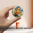 thumbnail image 5 of Round Fridge Magnets, 1Pcs 3in Cute Refrigerator Magnets Decorative for Whiteboard, Classroom, Locker, Kitchen, Birthday GiftsAmusing Funny Surfing Dog Design, 5 of 6