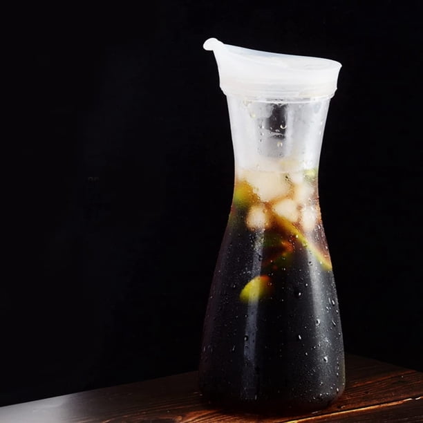 1 paquete de jarra de agua acrílica con tapa abatible, jarra irrompible de grado alimenticio y reciclable - para agua, té helado, jugo