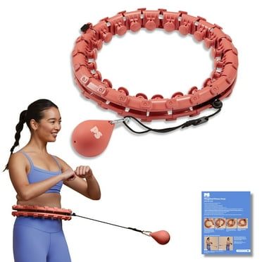 Popsugar Weighted Fitness Hoop, Coral, Adjustable Diameter, One Hoop and Weight Attachment