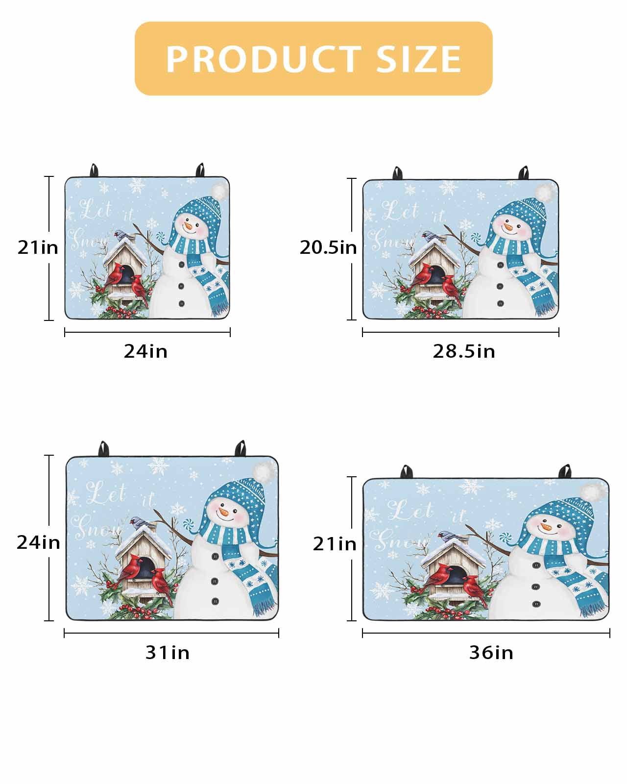 Large Induction Cooktop Protector Mat Blue Snowman Christmas Stove Top Covers for Electric Stove, Xmas Snowflake Birds Berry Winter Decorative Stove Burner Cover Mats, Glass Top Stove Cover