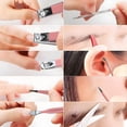 thumbnail image 5 of ZIZZON Travel Mini Set de manicura Juego de cortaúñas 10 en 1 Kit de cuidado de pedicura de acero inoxidable con estuche rosa, 5 of 5
