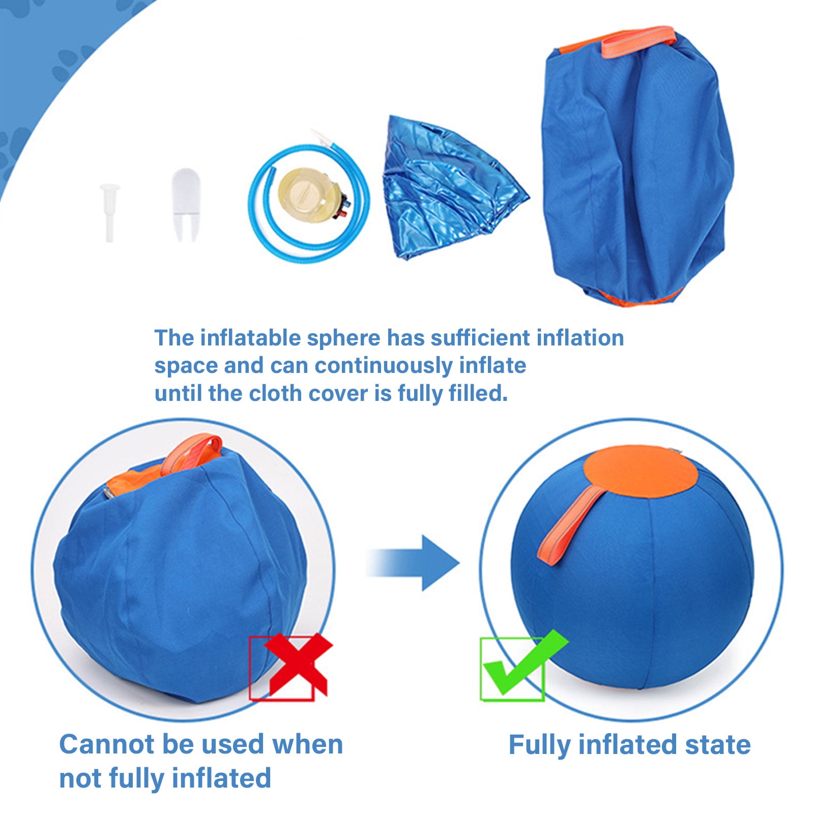 Dog Play Sphere Interactive Toy with Handle for Dogs Encouraging Exercise and Outdoor Games Fun Bouncy Toy