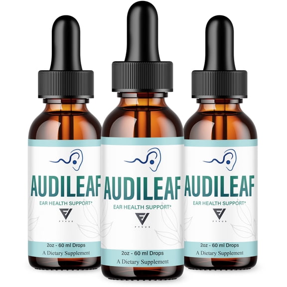 (3 Pack) Audileaf Drops, Audileaf Premium Wellness Support Liquid Supplement (6oz)