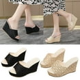 thumbnail image 6 of CQONEPT Platform Wedges Sandals for Women, Ankle Strap Open Toe Wedge Espadrilles Sandals, Ankle-Strap Comfortable Casual Summer Wedges Shoes Espadrilles Heel Shoes Size 5 Black, 6 of 6