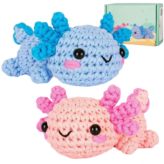 Complete Crochet Kits for Kid Adult, Crochet Dragon Kits with Yarn, Crochet Hook, Step-by-Step Instruction, Plastic Eyes