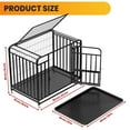 thumbnail image 4 of 42 Inch Dog Crate Kennel with Wheels, 200lbs Capacity Escape Proof Dog Cage, with Removable Plastic Tray,Black, 4 of 9
