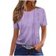 thumbnail image 1 of Tops de Manga Corta de Algodón para las Mujeres, Estampado Cuello Redondo Suéter Blusa de Moda para el Hogar Y el Uso Diario, 1 of 5