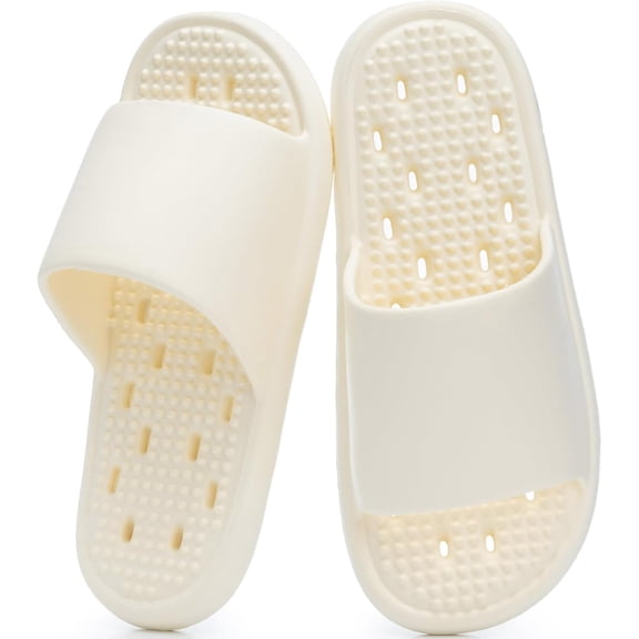 Shower Shoes with Drain Holes Massage Granules for Women Men Gym Shower Slippers Slides Quick Drying Bathroom Beach Sandals Lightweight Anti-slip