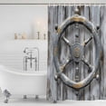 thumbnail image 3 of Xipuska Grey Rudder Coastal Shower Curtain - Water Repellent Fabric Shower Curtains Washable, Summer Beach Retro Nautical Ocean Decorative Polyester Cloth Bathroom Curtains Modern Bath Decor 72"x78", 3 of 6
