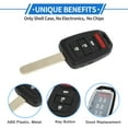 thumbnail image 4 of Unique Bargains Key Shell Case for Honda Civic 2014-2015 for Honda Accord 2013-2016 Keyless Entry Remote Key Fob Replacement Case 4 Button, 4 of 7