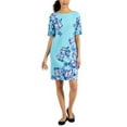 thumbnail image 2 of Karen Scott Womens Holiday Floral Printed Dress Aqua Oasis XL, 2 of 2