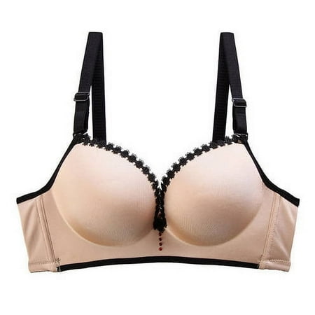 Mrat Bralettes for Women Padded Women s Plus Size Seamless Push Up Sports Bra Comfortable Breathable Base Tops Underwear Athletic Bras for Women High Support Large Bust S-1053 Khaki 34