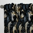 thumbnail image 5 of Designart "Flourishes Of Calligraphy In Black And Grey Damask I" Damask Curtain Single Panel, 5 of 6