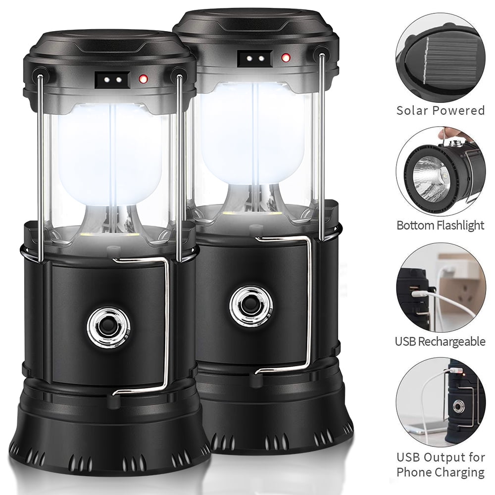 Solar Lantern, Camping Lanterns ,2 Pack LED Camping Lights for Power