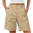 thumbnail image 3 of Women's Lightweight Cargo Pants with Elastic Waist, Multi-Pocket Utility Trousers for Women, Casual Hiking Jogging Work Outdoor Adventure, Womens | VerBelle,Khaki L, 3 of 9