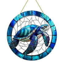 SLYNSHome Sun Catcher Stained Glass Window Hanging,Sea Turtle Lover Gifts for Women Suncatcher for Window Garden Home Wall Decor