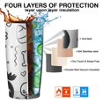 thumbnail image 7 of 20oz Tumblers Black and White Halloween Doodle Pattern Stainless Steel Vacuum Insulated Double Wall Travel Tumbler Cups Mug with Lid and Straw,Cleaning Brush for Cold & Hot Drinks, 7 of 7