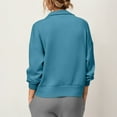 thumbnail image 7 of YUGYXL Women's Quarter Zip Pullover Fleece Fall Oversized Sweatshirts Long Sleeve Casual Lapel Pullover Sweater Winter Clothes Sky Blue L, 7 of 7