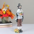 thumbnail image 3 of Northlight 13.75" Autumn Harvest Wood Carved Thanksgiving Pilgrim Man Decorative Figure, 3 of 3