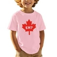 thumbnail image 1 of PMVFHDE T-Shirt Garçon Européen Canadien Fête Nationale Jour de l'Indépendance Feuille d'Érable Imprimée Enfants Décontracté Confortable Tendance Sport T-Shirt à Manches Courtes Rose,6-7 Ans, 1 of 4