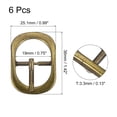 thumbnail image 2 of Uxcell 6Pack 0.75" Single Prong Belt Buckle Oval Center Bar Buckles for Leather Craft, Brass, 2 of 7