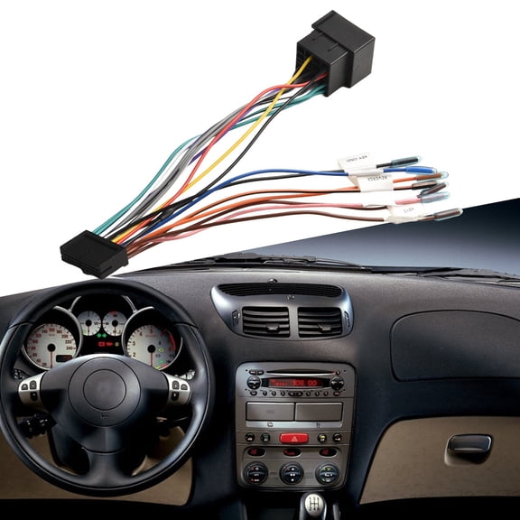 Car Stereo Audio Wiring Harness Connector Cable Adaptor 20Pin For Iso Interface 12V With Abs And Copper Wire For Most Car Models