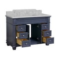 thumbnail image 3 of KBC Elizabeth 48" Wood Bathroom Vanity w/ Carrara Stone in Marine Gray, 3 of 7
