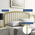 thumbnail image 5 of Headboard, King Size, Metal, Gold, Modern Contemporary Urban Design, Bedroom Master Guest Suite, 5 of 6