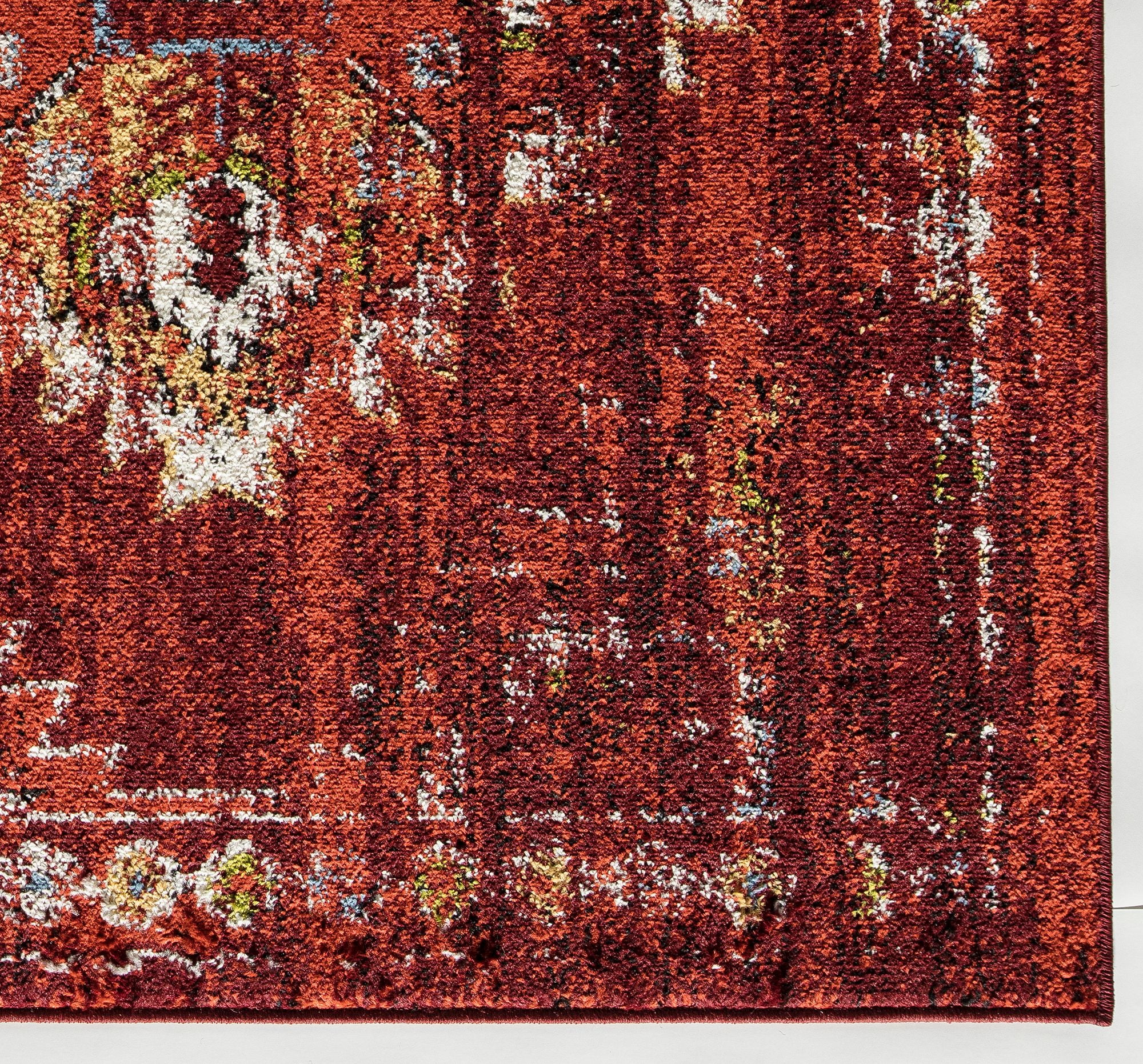 Rugs America Bradford KH40C Burnt Red Tribal Moroccan rust Area Rug, 9'x12'