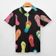 thumbnail image 3 of Colorful Flip Flops Men Zipper T-shirt Summer Casual Short Sleeve T-shirt Top, 3 of 7