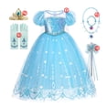 thumbnail image 5 of Vestidos de princesa Elsa y Anna de Frozen para niñas, Disfraces para niños, Cosplay de reina de la nieve, Halloween, Carnaval, ropa de fiesta de cumpleaños, 5 of 5