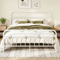 thumbnail image 7 of Amolife King Bed Frame, Metal Platform Bed with Vintage Curved Iron-Art Headboard, Easy Assembly, Black, 7 of 7