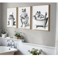 thumbnail image 4 of Funny Bathroom Frog Wall Art Cute Animals in Bathtub Painting Picture Wall Decor Trendy Vintage Black And White Animal Poster Print Artwork for Toilet Restroom Home Decoration(Framed canvas), 4 of 6