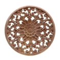 thumbnail image 1 of Carved Flower Carving Round Wood Appliques For Furniture Cabinet Unpainted Wooden Mouldings Decal Decorative Figurine 15x15x0.8cm, 1 of 5