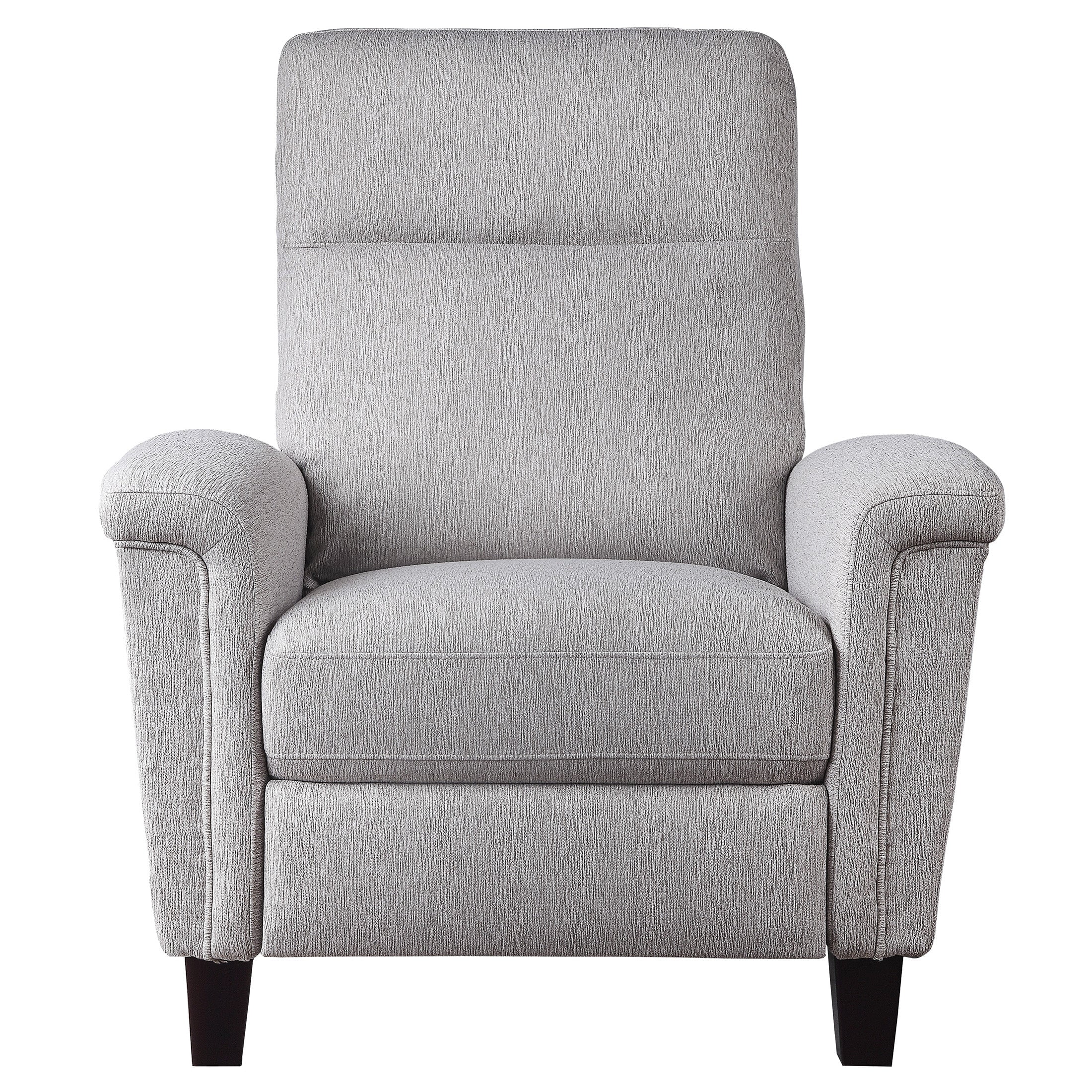 OakvillePark Sadie Textured Fabric Upholstered Push Back Reclining Chair, Light Gray