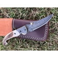 thumbnail image 3 of Poshland Custom Handmade 3.2" Tactical Knife with Damascus Steel Stag Horn Handle, 3 of 8