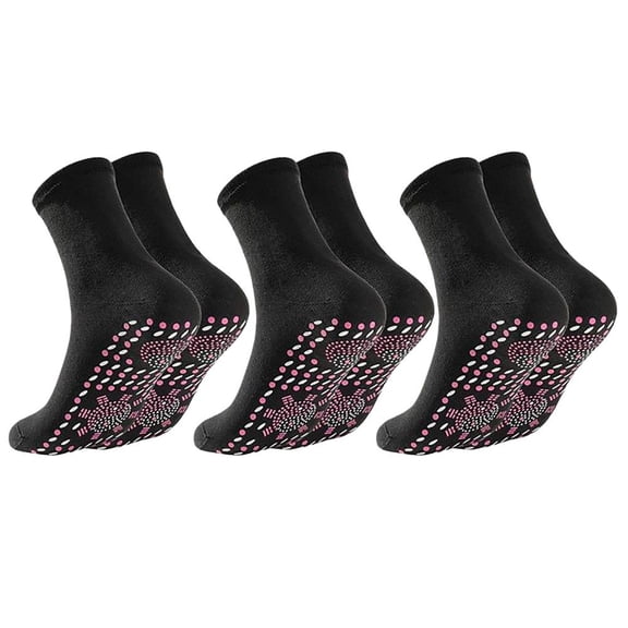 Self-Heating Socks 3 Pairs Nano Therapy Massage Socks For Men Women Breathable Ergonomic Fit Advanced Heating Technology Comfortable Warm Socks