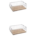 thumbnail image 1 of Cesta de alambre Yuarrent Estante de almacenamiento de cosméticos decorativo Blanco S/32*22*11cm 2Conjunto, 1 of 6