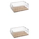 thumbnail image 2 of Billuyoard Cesta de alambre Rejilla Acabado de escritorio Estante de almacenamiento Organizador de cocina decorativo Estantes Marco de esquina Blanco S/32*22*11cm 2Conjunto, 2 of 6