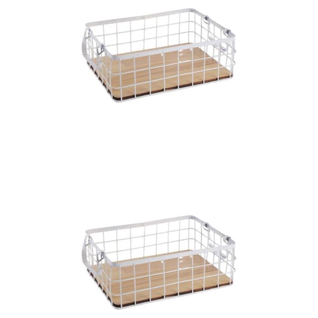 Cesta de alambre Yuarrent Estante de almacenamiento de cosméticos decorativo Blanco S/32*22*11cm 2Conjunto