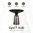 thumbnail image 4 of LeisureMod 19" Round End/Side Table with Glass Top and Black Powder-Coated Iron Rim Tempered Glass Pedestal Base No Assembly for Modern Home, Living Room Tully Collection in Grey/Black, 4 of 18