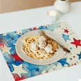 thumbnail image 6 of Fenyluxe 4-Piece Stars Linen Cloth Table Mat Set for Birthday Parties, Christmas, Restaurants, Buffets, Home Decoration 18x12in, 6 of 8