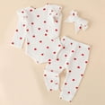 thumbnail image 5 of Toddler Baby Girl Summer Outfit Romper Pants Bow Headband & Hat Sets Newborn Infant Clothes, 5 of 6