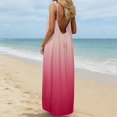 thumbnail image 4 of DHFJKG Summer Dress Women Sleeveless Gradient Backless Spaghetti Strap Flowy Boho Beach Maxi Dress Versatile Dresses, 4 of 5