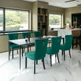 thumbnail image 3 of ODUSE-DAILY Green Velvet Dining Chairs Set of 4, Kitchen & Dining Room Chairs, Sillas De Comedor, Nailheads Tufted, Fabric Upholstered, Solid Wood (Green, 4 Pcs), 3 of 12