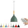 thumbnail image 1 of FSLiving TX Control Smart LED Dimmable Bulbs J-Type Track Light Pendants Restaurant Modern Wood Socket Macarons Green Shade Nordic Style, Juno Track Mounted for Kitchen Island Bar Counter, 1 Light, 1 of 9
