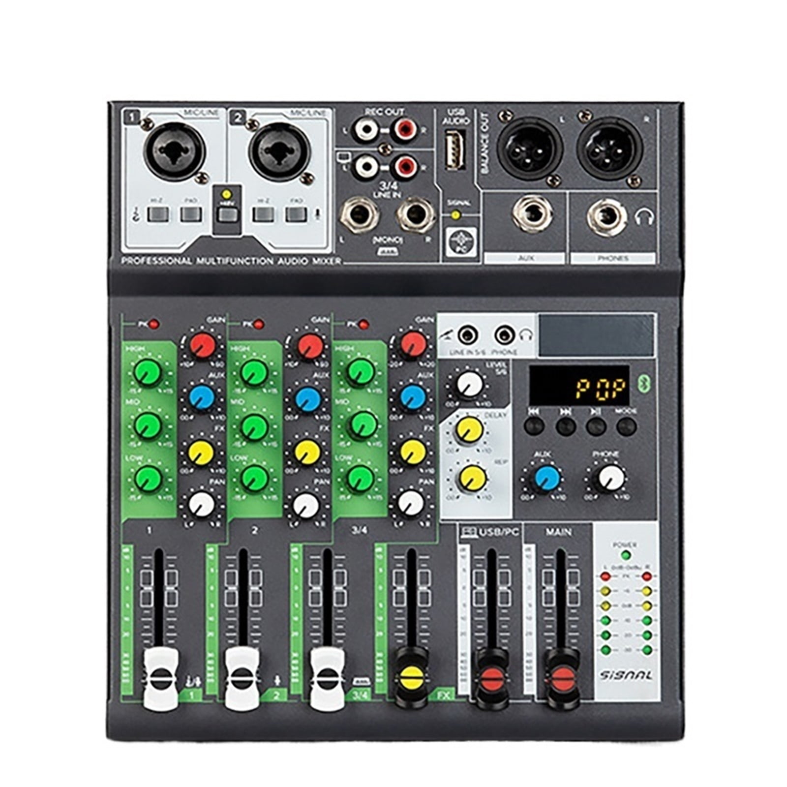 Professional Sound Mixing Console USB Record Computer 48V Phantom Power Delay Repaeat Effect 4 Channel USB Au-dio Mixer ,Precision Control