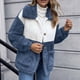 thumbnail image 4 of Abrigos de Invierno Para Mujer Abrigo de Piel Sintética Botón Sólido Bolsillo Cuello Vuelto Slim Fit Chaqueta Cálida Mediana Larga Odeerbi ODB172709, 4 of 7