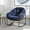 Navy Blue, variant on LUCKHAO Outdoor Patio Rattan  Rocking Chairs, Oversized Papasan Rock Chair Indoor with Thick Cushion - Rocker Egg Chair for Front Porch Garden Backyard